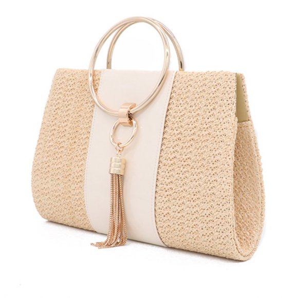 Moni Wristlet Straw Clutch Bag - Picture 3 of 15